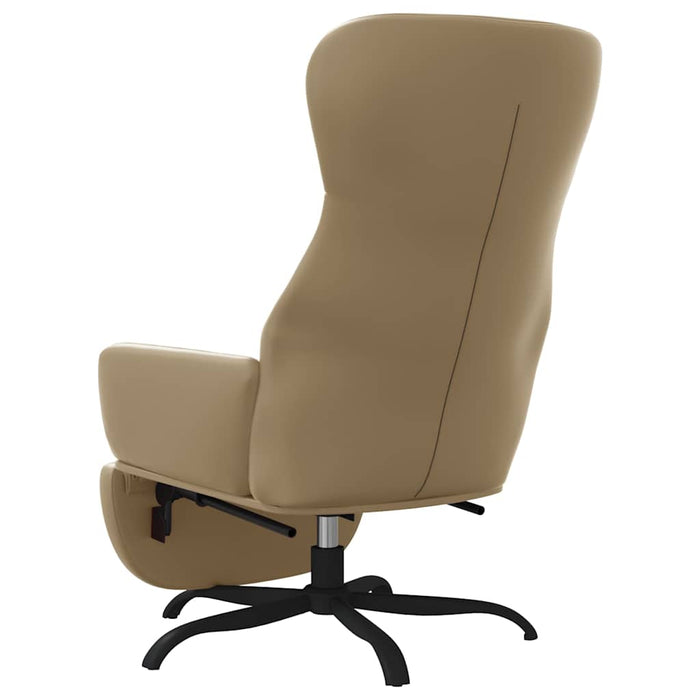 Scaun de relaxare cu taburet, cappuccino, piele ecologică WALTI