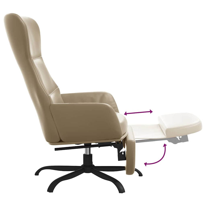 Scaun de relaxare cu taburet, cappuccino, piele ecologică WALTI