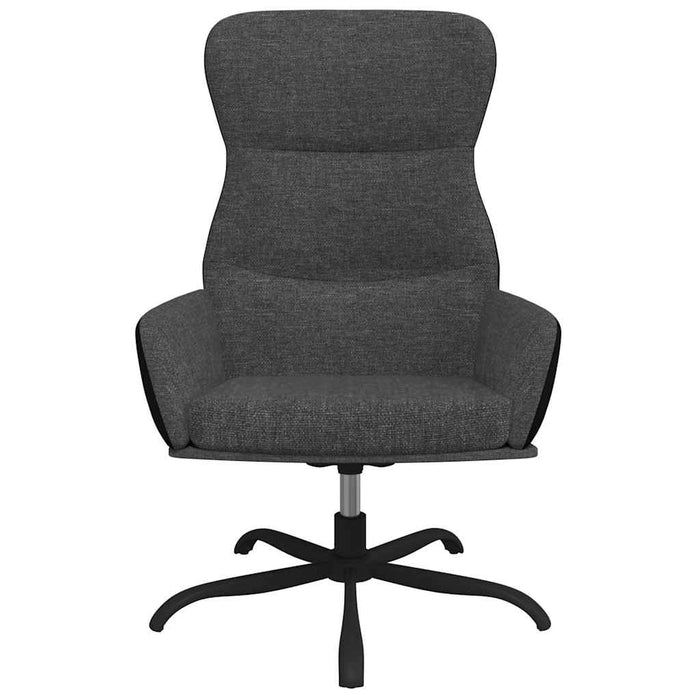 Scaun de relaxare cu taburet, gri închis, material textil WALTI