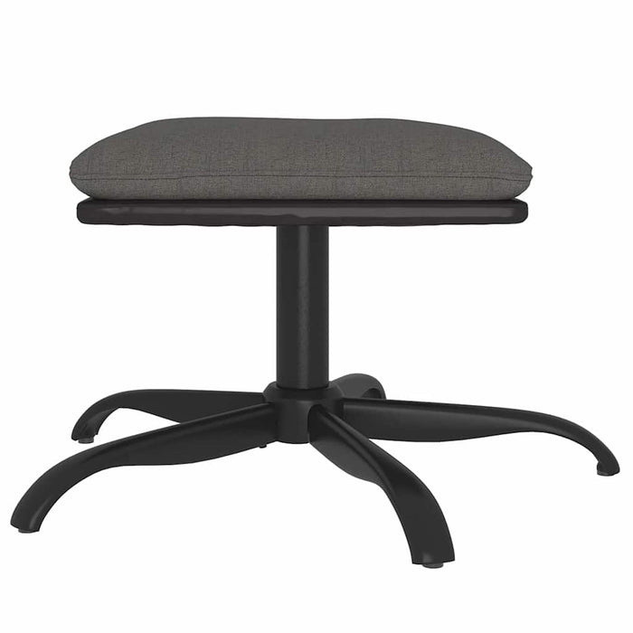 Scaun de relaxare cu taburet, gri închis, material textil WALTI
