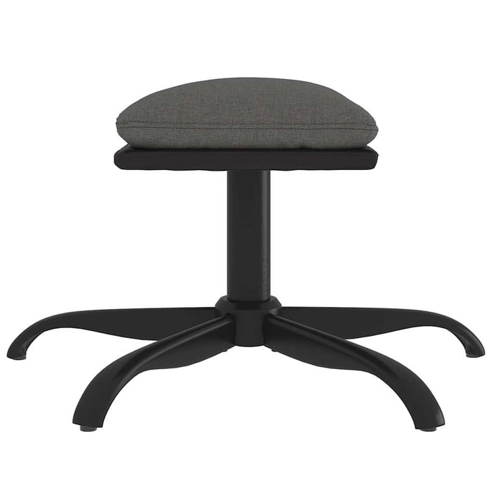 Scaun de relaxare cu taburet, gri închis, material textil WALTI