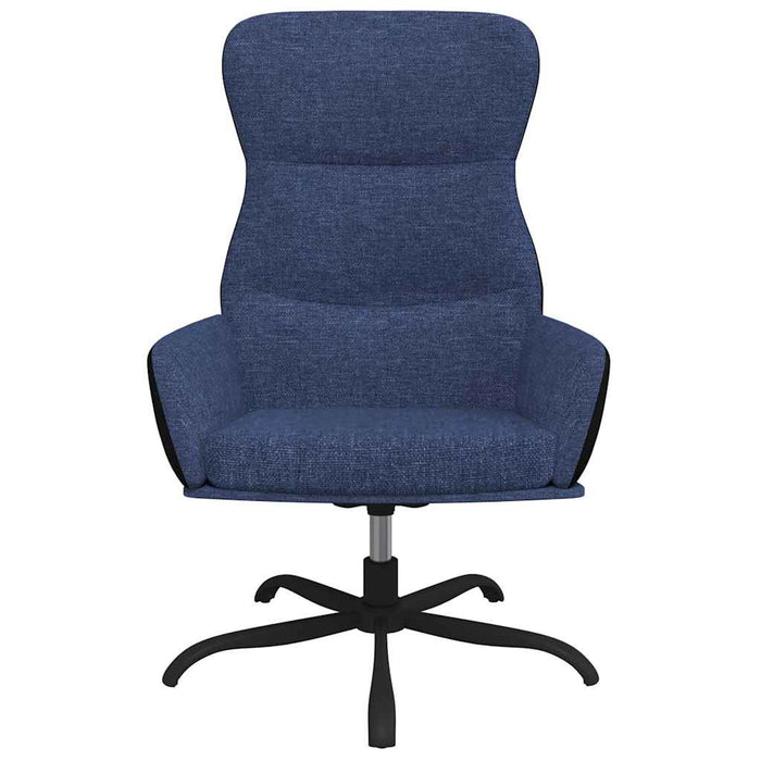 Scaun de relaxare cu taburet, albastru, textil WALTI