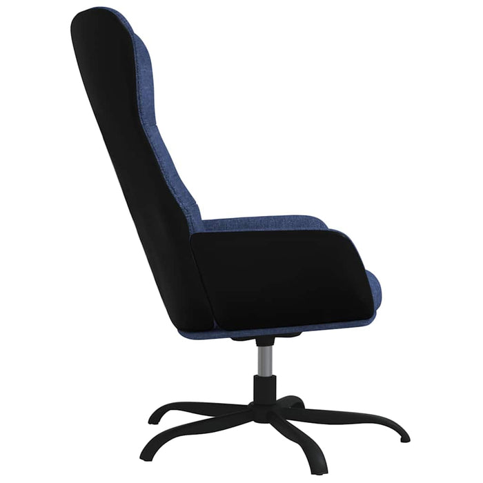 Scaun de relaxare cu taburet, albastru, textil WALTI