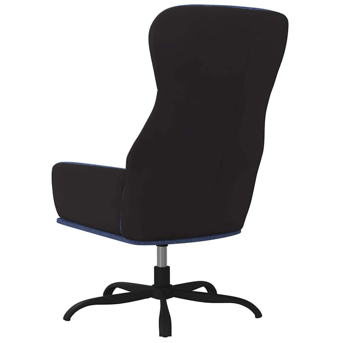 Scaun de relaxare cu taburet, albastru, textil WALTI