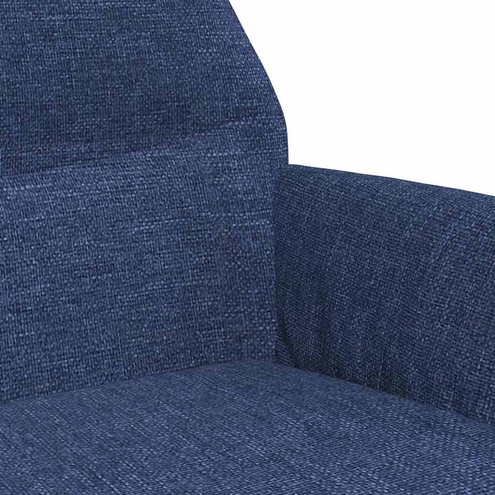 Scaun de relaxare cu taburet, albastru, textil WALTI
