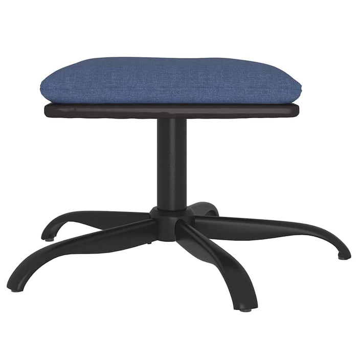 Scaun de relaxare cu taburet, albastru, textil WALTI