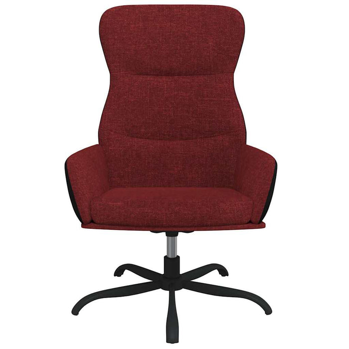 Scaun de relaxare cu taburet, roșu vin, textil WALTI