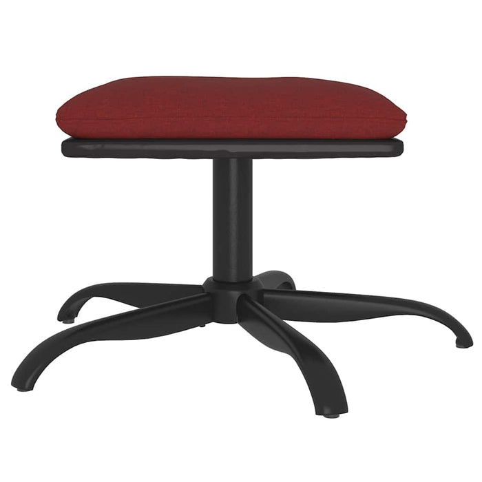 Scaun de relaxare cu taburet, roșu vin, textil WALTI