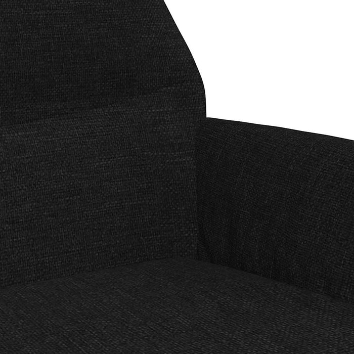 Scaun de relaxare cu taburet, negru, material textil WALTI