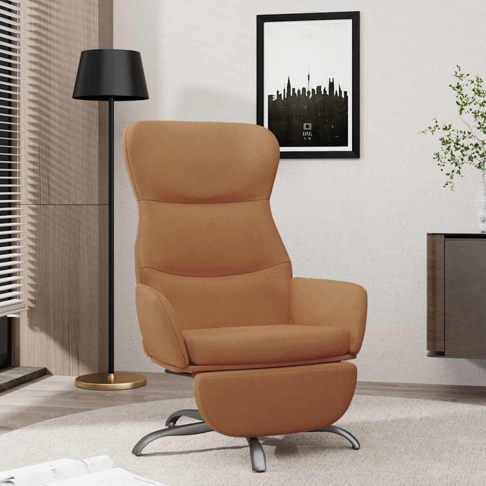 Scaun de relaxare cu suport picioare, gri taupe, microfibră WALTI