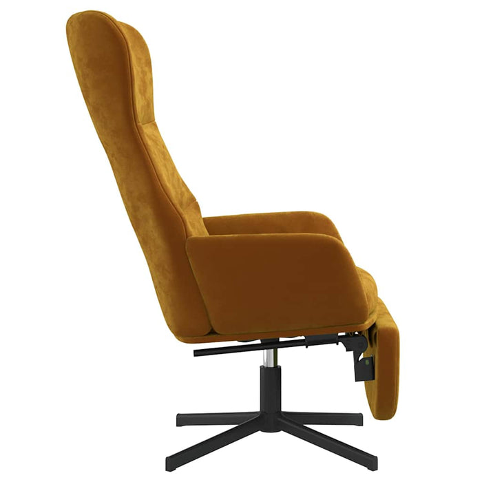 Scaun de relaxare cu taburet, maro, catifea WALTI