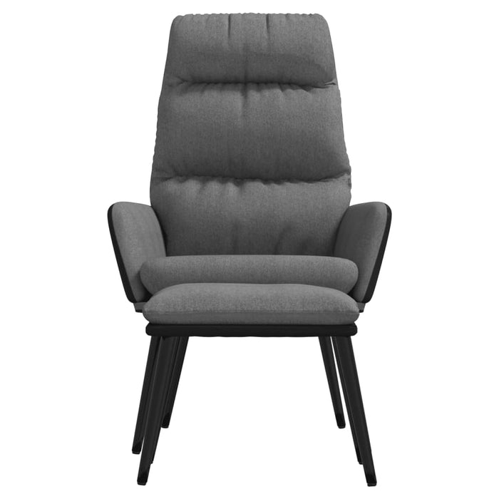 Scaun relaxare cu taburet, gri deschis, textil/piele ecologică - WALTI WALTI