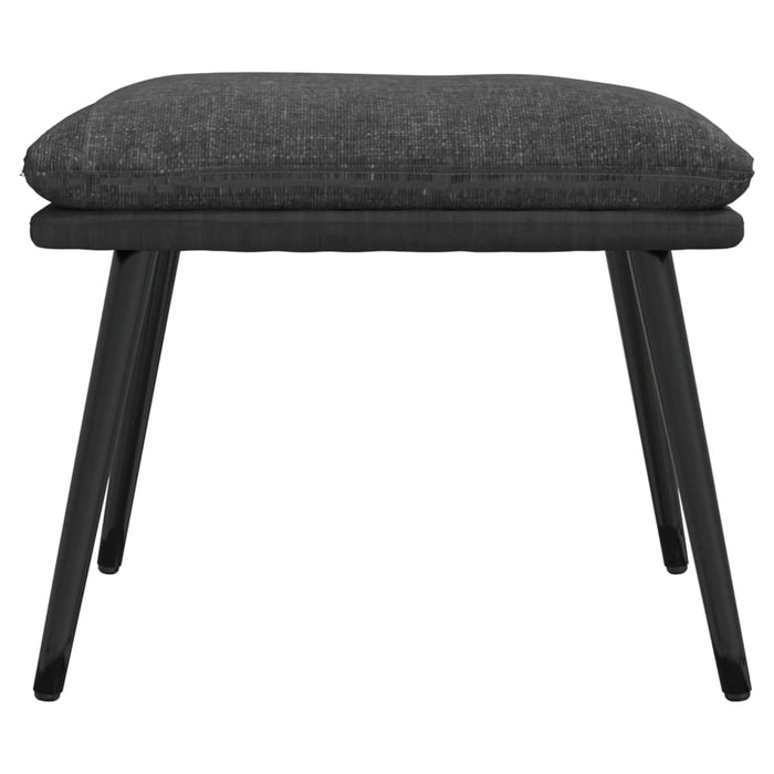 Scaun relaxare cu taburet, gri închis, textil/piele ecologică WALTI