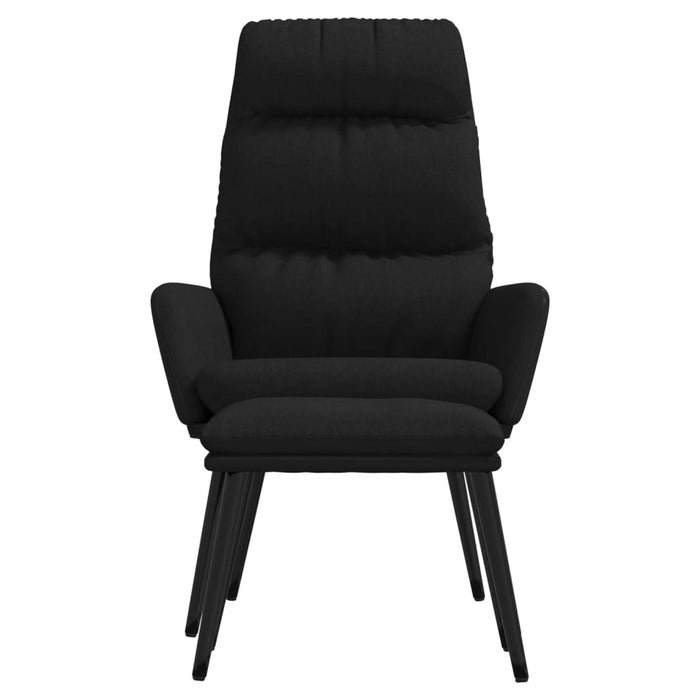 Scaun de relaxare cu taburet, crem, textil și piele ecologică WALTI