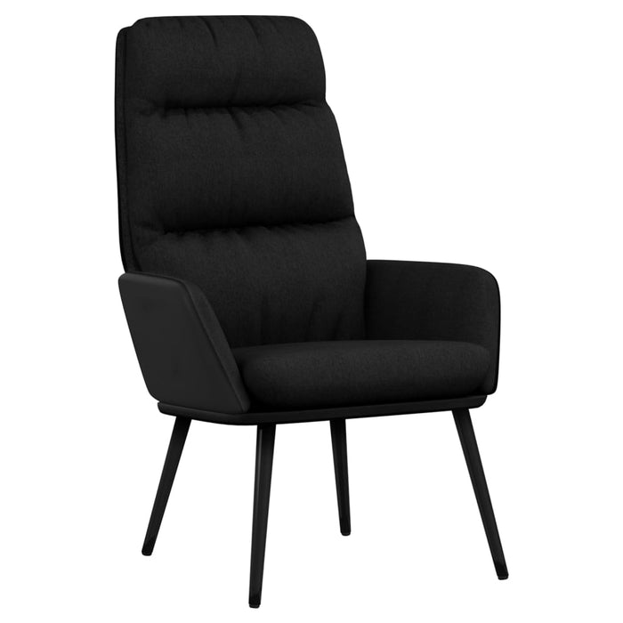 Scaun de relaxare cu taburet, crem, textil și piele ecologică WALTI