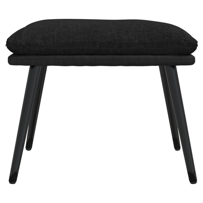 Scaun de relaxare cu taburet, crem, textil și piele ecologică WALTI