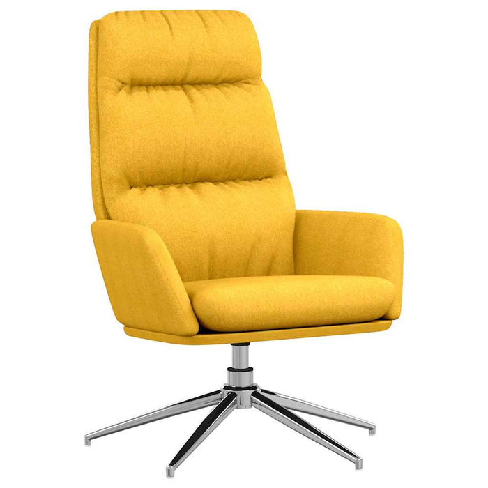 Scaun relaxare cu taburet, galben muștar, textil WALTI