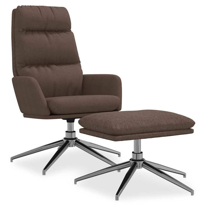 Scaun de relaxare cu taburet, gri taupe, textil WALTI