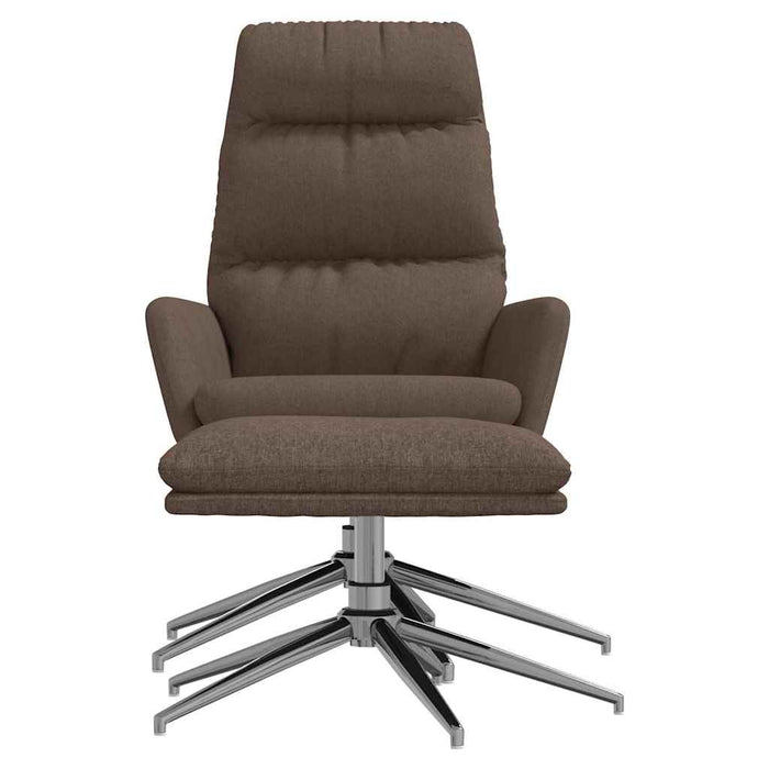 Scaun de relaxare cu taburet, gri taupe, textil WALTI