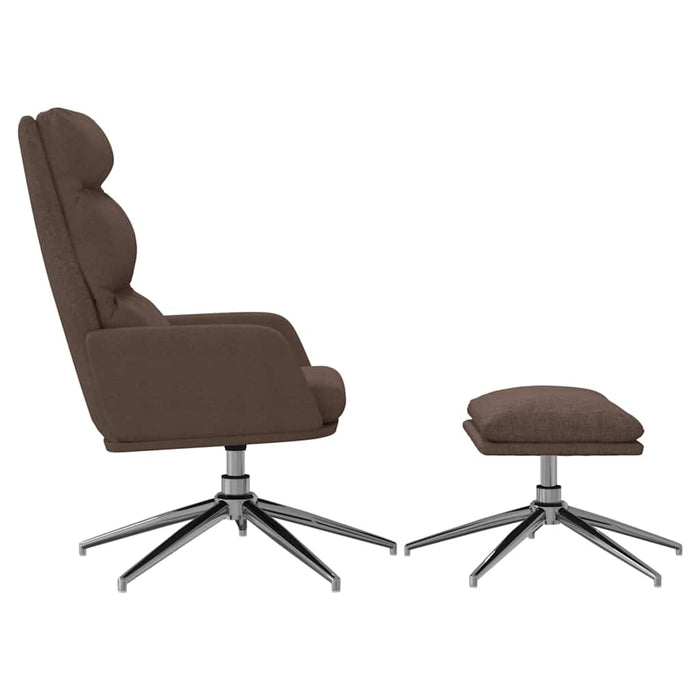 Scaun de relaxare cu taburet, gri taupe, textil WALTI
