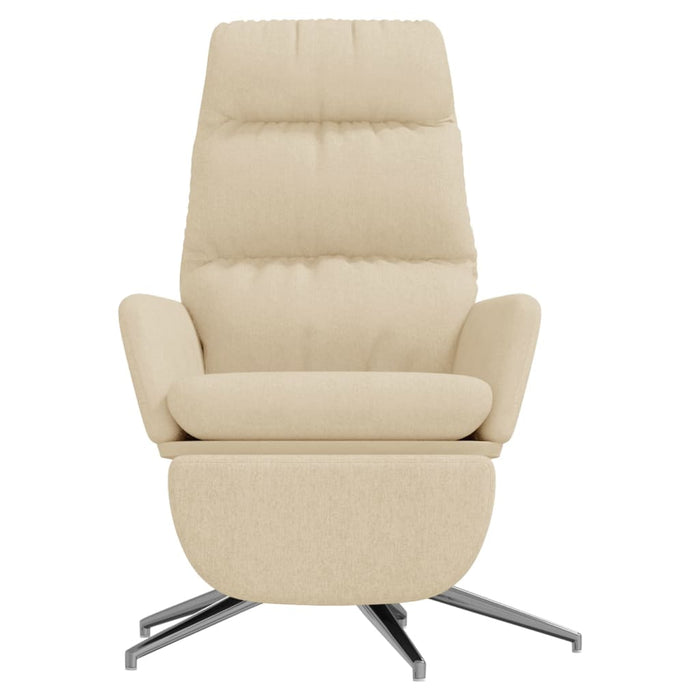 Scaun de relaxare cu taburet, crem, material textil WALTI