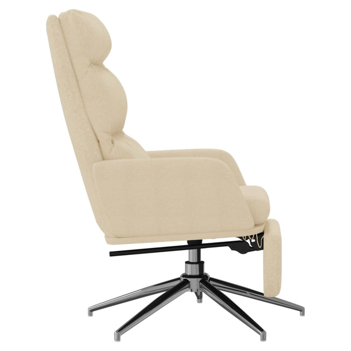 Scaun de relaxare cu taburet, crem, material textil WALTI