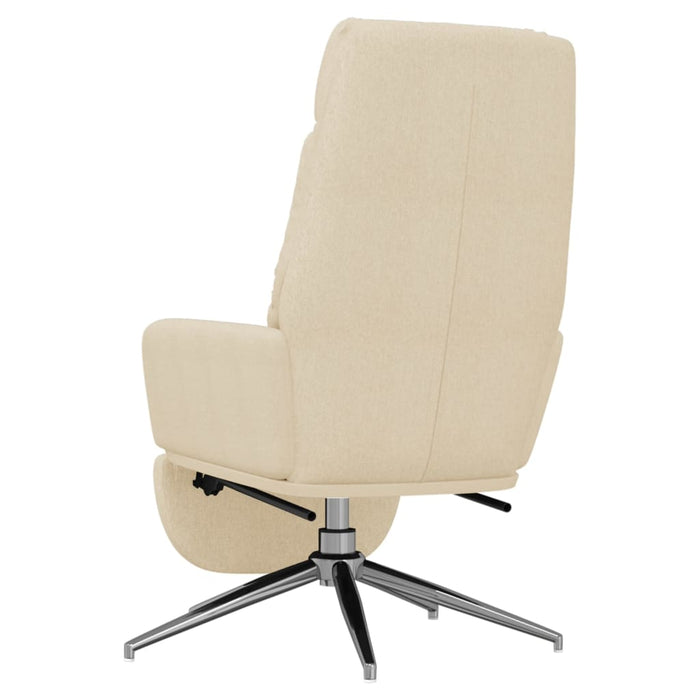 Scaun de relaxare cu taburet, crem, material textil WALTI