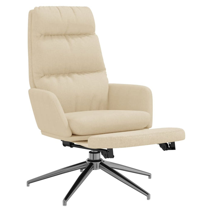 Scaun de relaxare cu taburet, crem, material textil WALTI