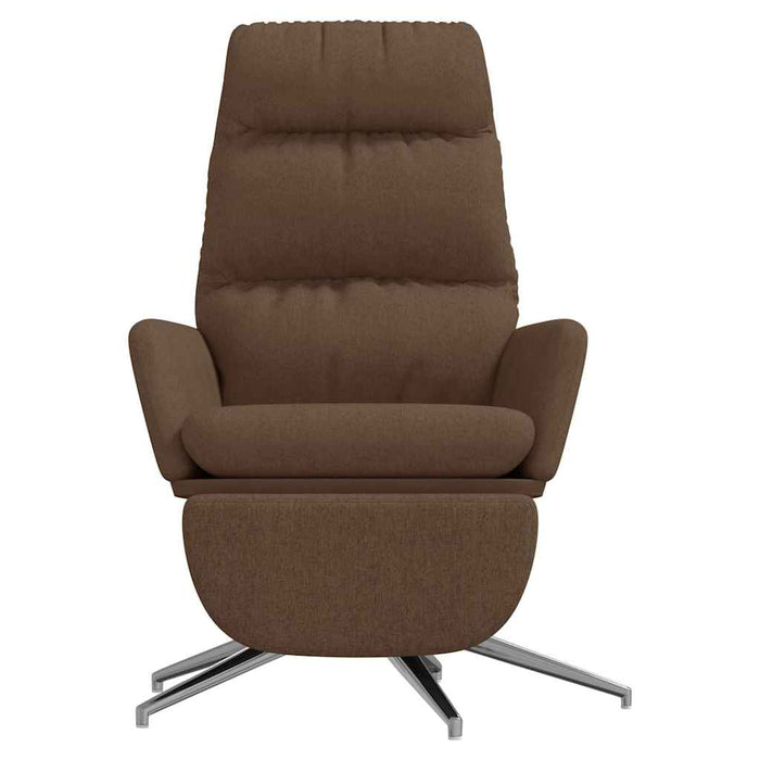 Scaun de relaxare cu taburet, maro, material textil WALTI