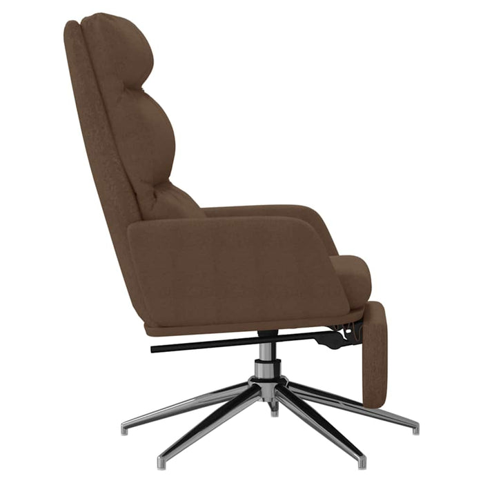 Scaun de relaxare cu taburet, maro, material textil WALTI