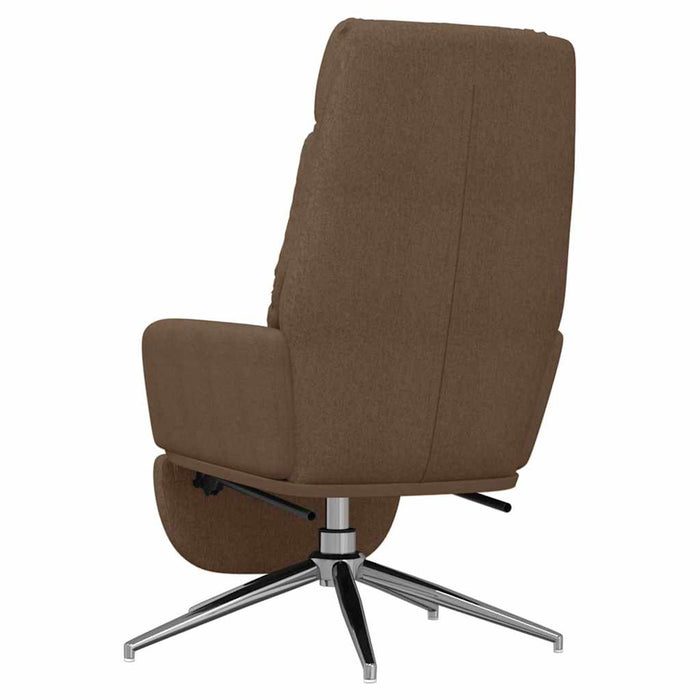 Scaun de relaxare cu taburet, maro, material textil WALTI