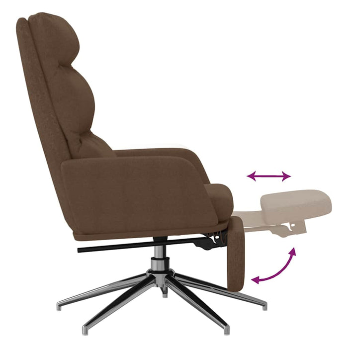 Scaun de relaxare cu taburet, maro, material textil WALTI