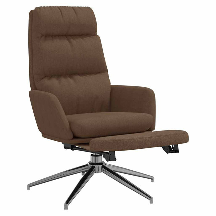 Scaun de relaxare cu taburet, maro, material textil WALTI
