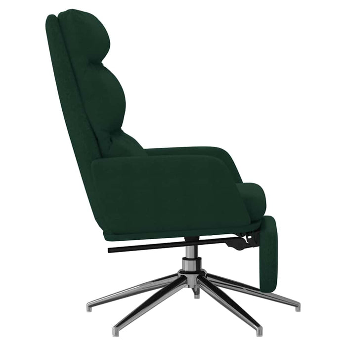 Scaun de relaxare cu taburet, verde închis, material textil WALTI