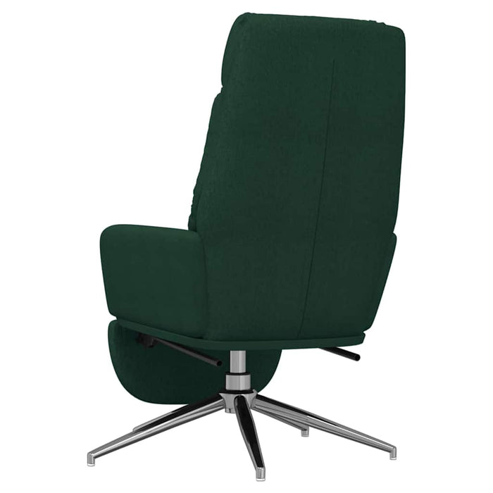 Scaun de relaxare cu taburet, verde închis, material textil WALTI