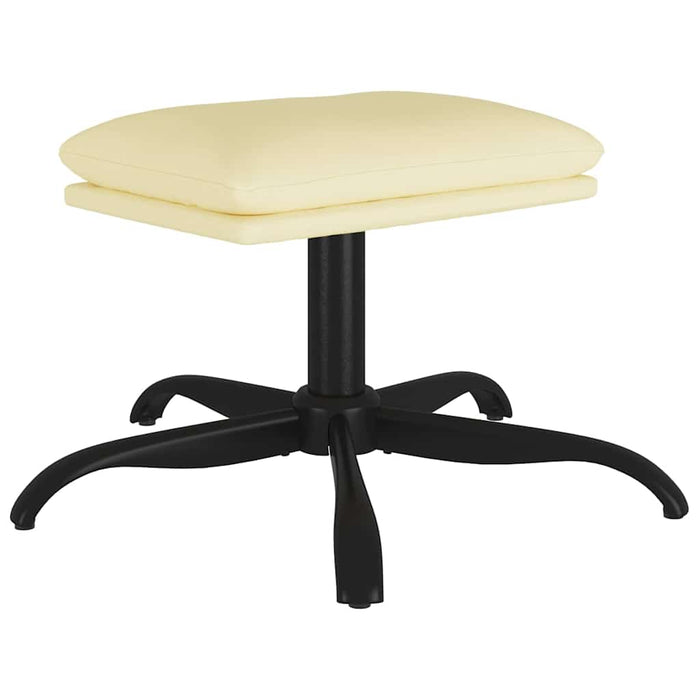 Scaun de relaxare cu taburet, crem, piele ecologică WALTI