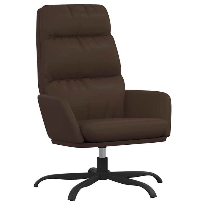 Scaun de relaxare cu taburet, maro, piele ecologică WALTI