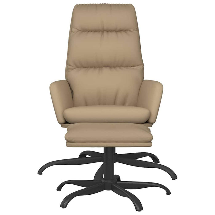 Scaun de relaxare cu taburet, cappuccino, piele ecologică WALTI