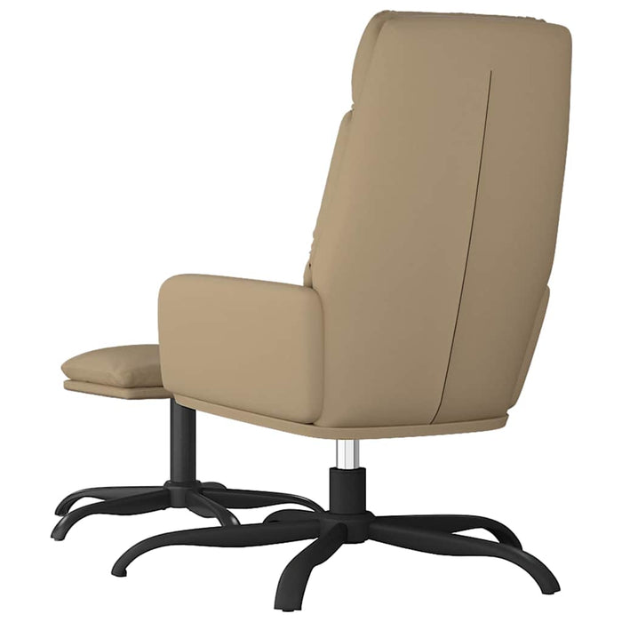 Scaun de relaxare cu taburet, cappuccino, piele ecologică WALTI