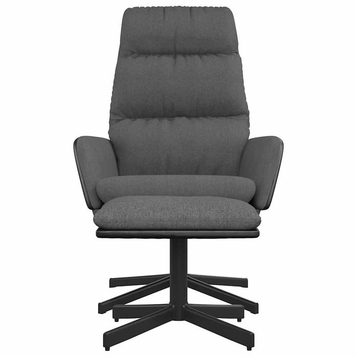 Scaun de relaxare cu taburet, gri închis, textil WALTI