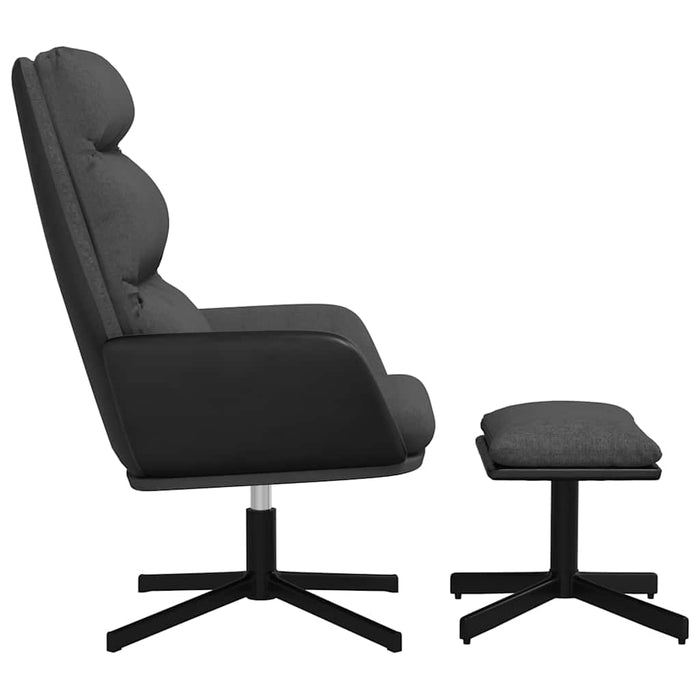 Scaun de relaxare cu taburet, gri închis, textil WALTI