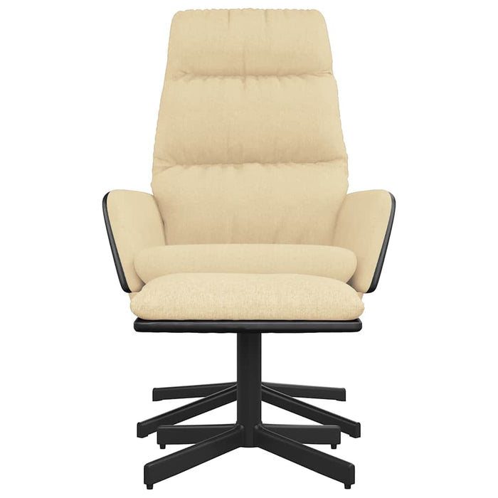 Scaun de relaxare cu taburet, crem, textil WALTI