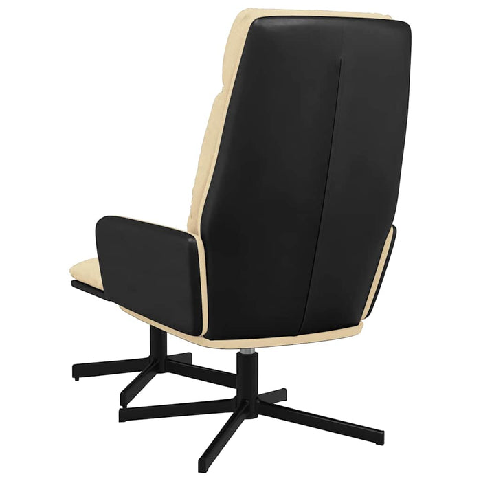Scaun de relaxare cu taburet, crem, textil WALTI