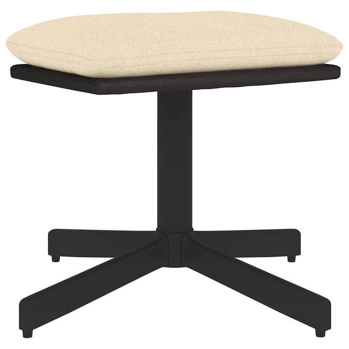 Scaun de relaxare cu taburet, crem, textil WALTI