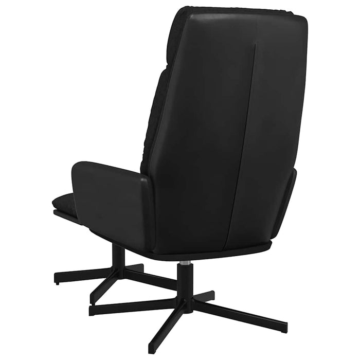 Scaun de relaxare cu taburet, negru, textil WALTI