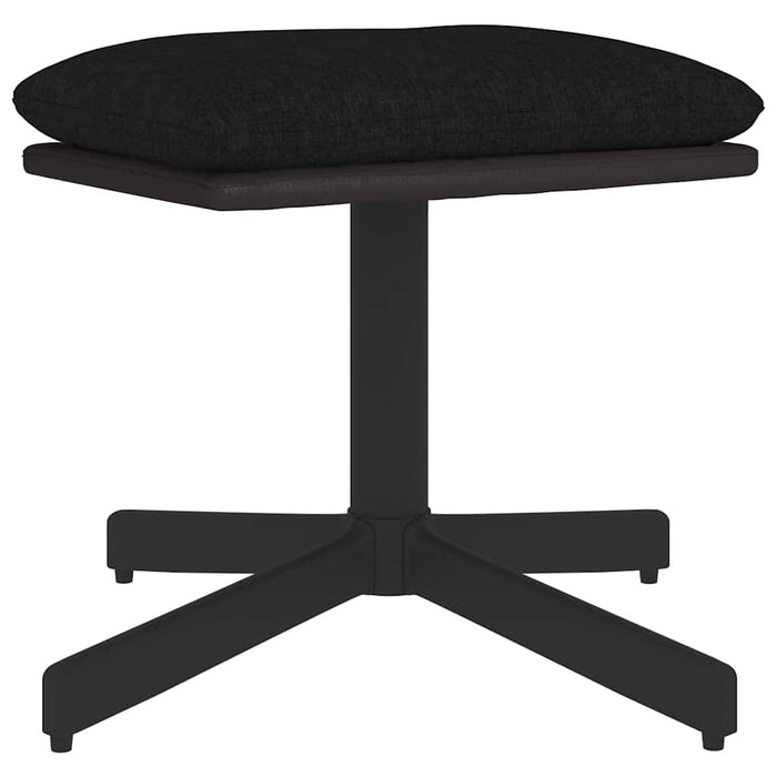 Scaun de relaxare cu taburet, negru, textil WALTI