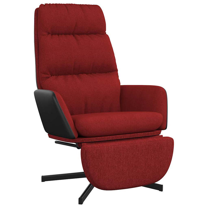 Scaun de relaxare cu taburet, roșu vin, material textil WALTI