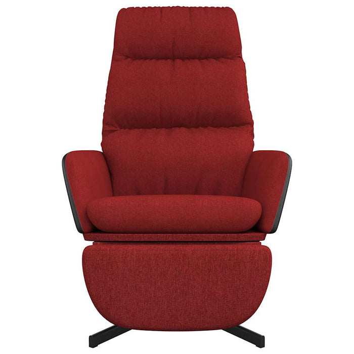 Scaun de relaxare cu taburet, roșu vin, material textil WALTI