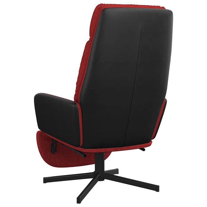 Scaun de relaxare cu taburet, roșu vin, material textil WALTI