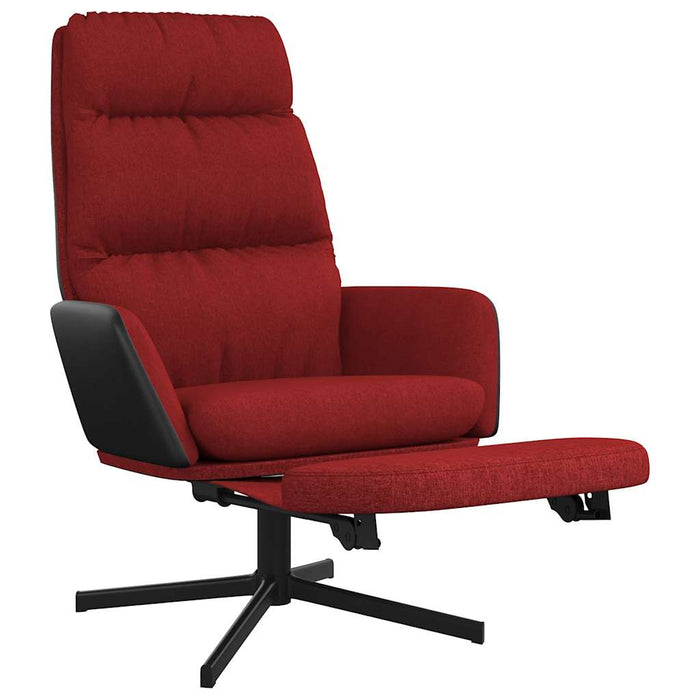 Scaun de relaxare cu taburet, roșu vin, material textil WALTI